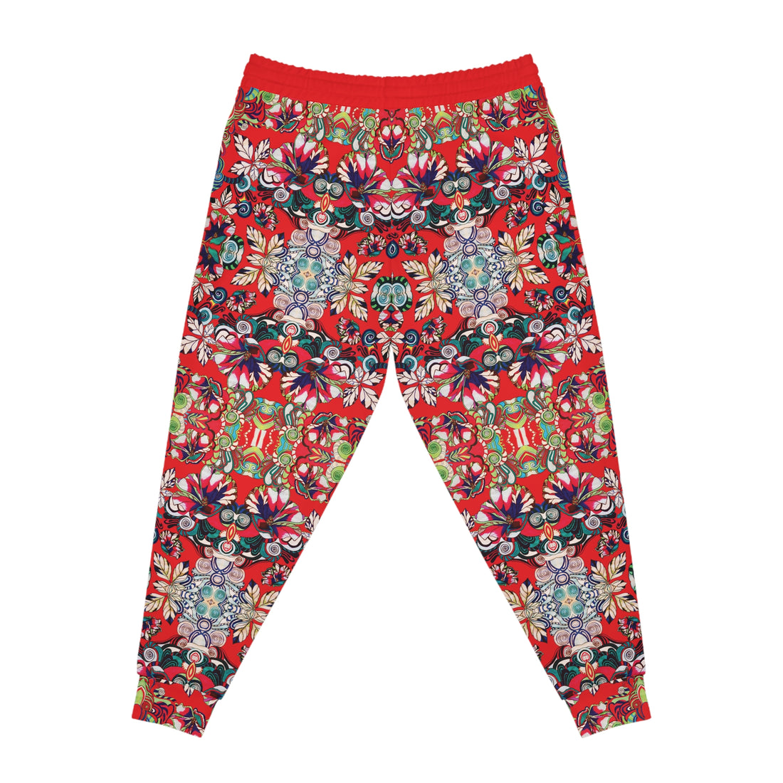 Red Graphic Floral Pop AOP Joggers