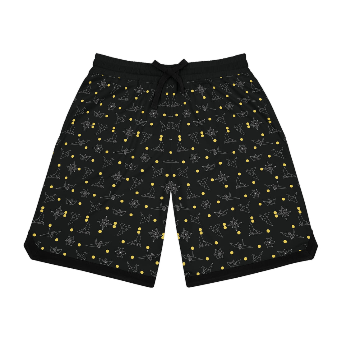 Black Origami Basketball Rib Shorts (AOP)