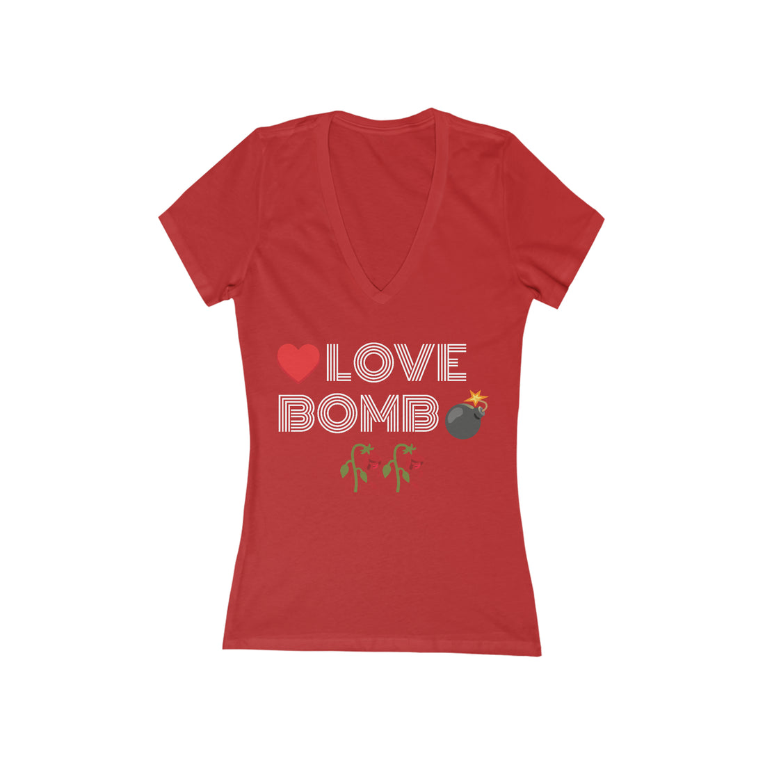 Women's Jersey Love Bomb V-Neck Tee