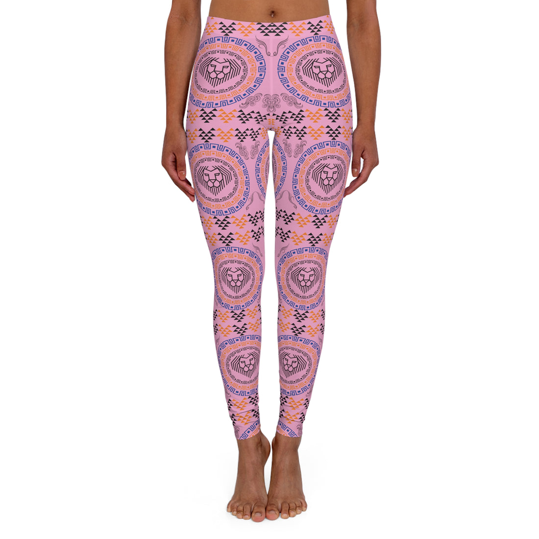 Muted Pink lion head Spandex Leggings