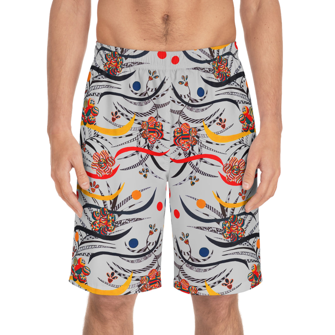 Slate Wilderness Print Men's Board Shorts (AOP)