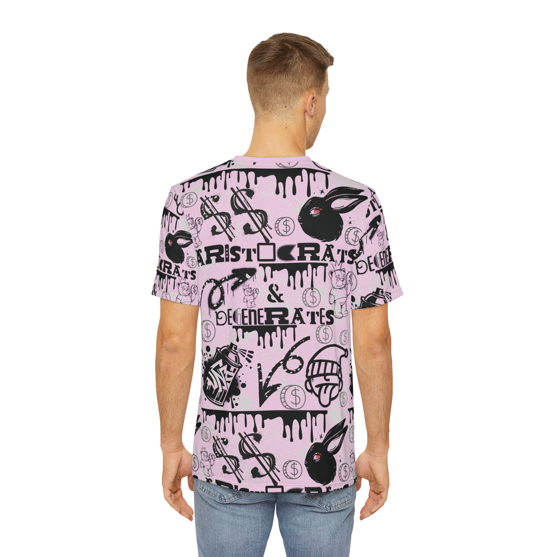 Lilac Graphic Polar Men's Polyester Tee (AOP)