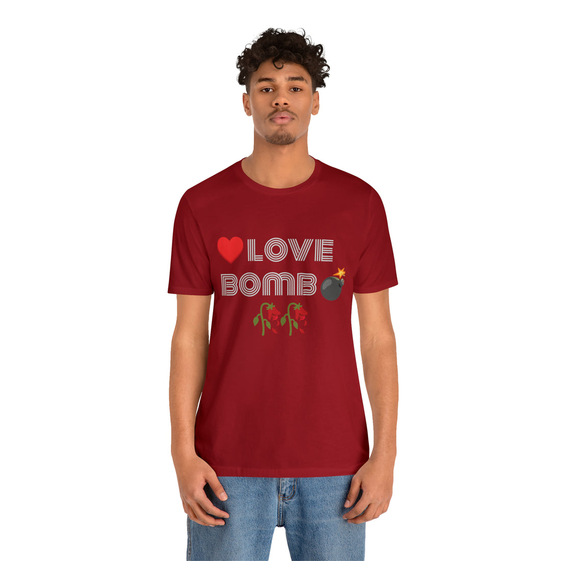 Unisex Love Bomb Typography Jersey Tee