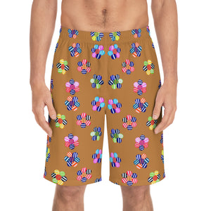 Tussock Geo Candy Floral Men's Board Shorts (AOP)