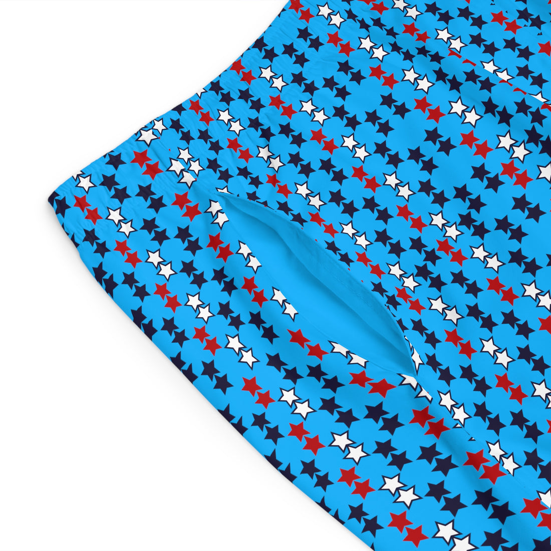 Aqua Blue Star Print Men's Board Shorts (AOP)