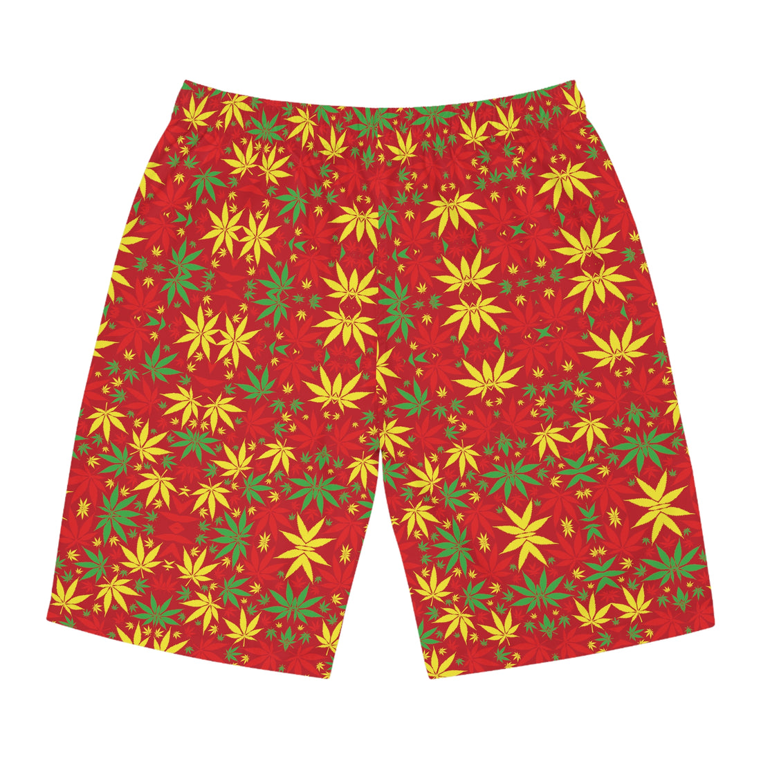 Red Rasta Toned Men's Board Shorts (AOP)