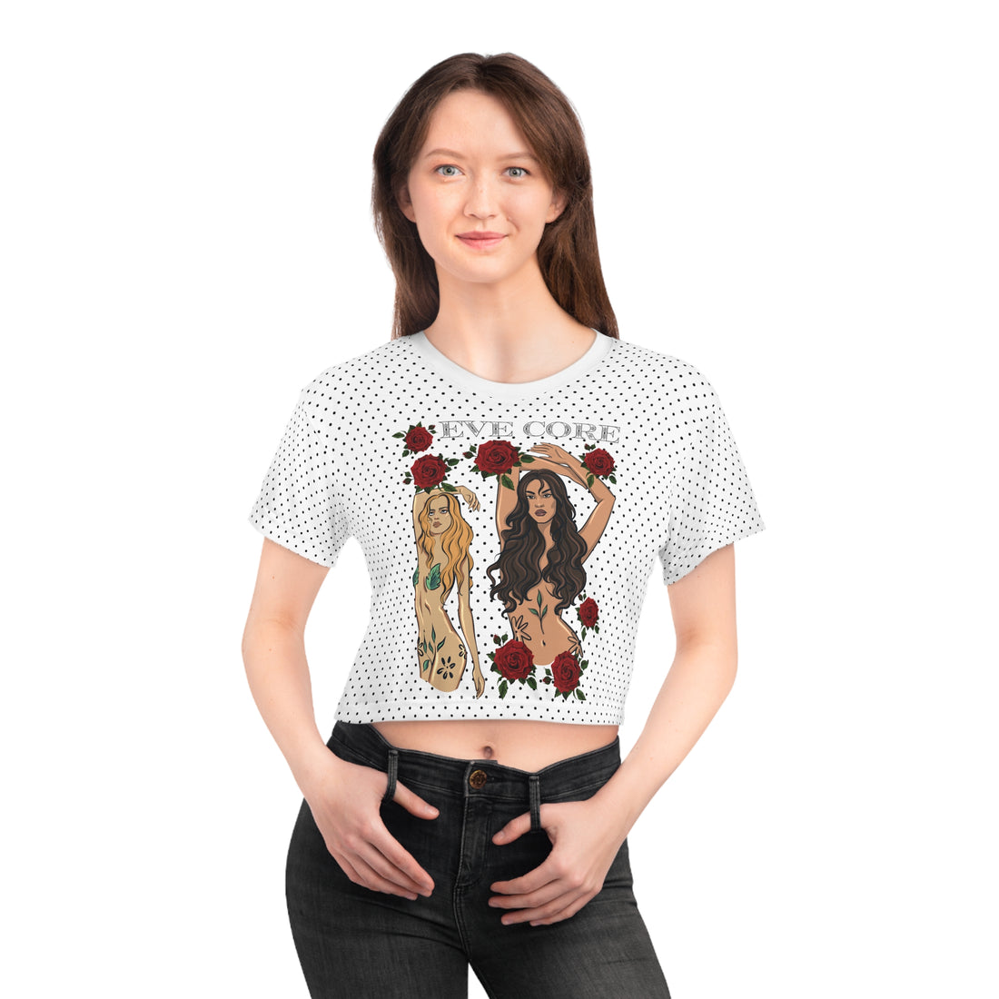 White Eve Core AOP Crop Tee