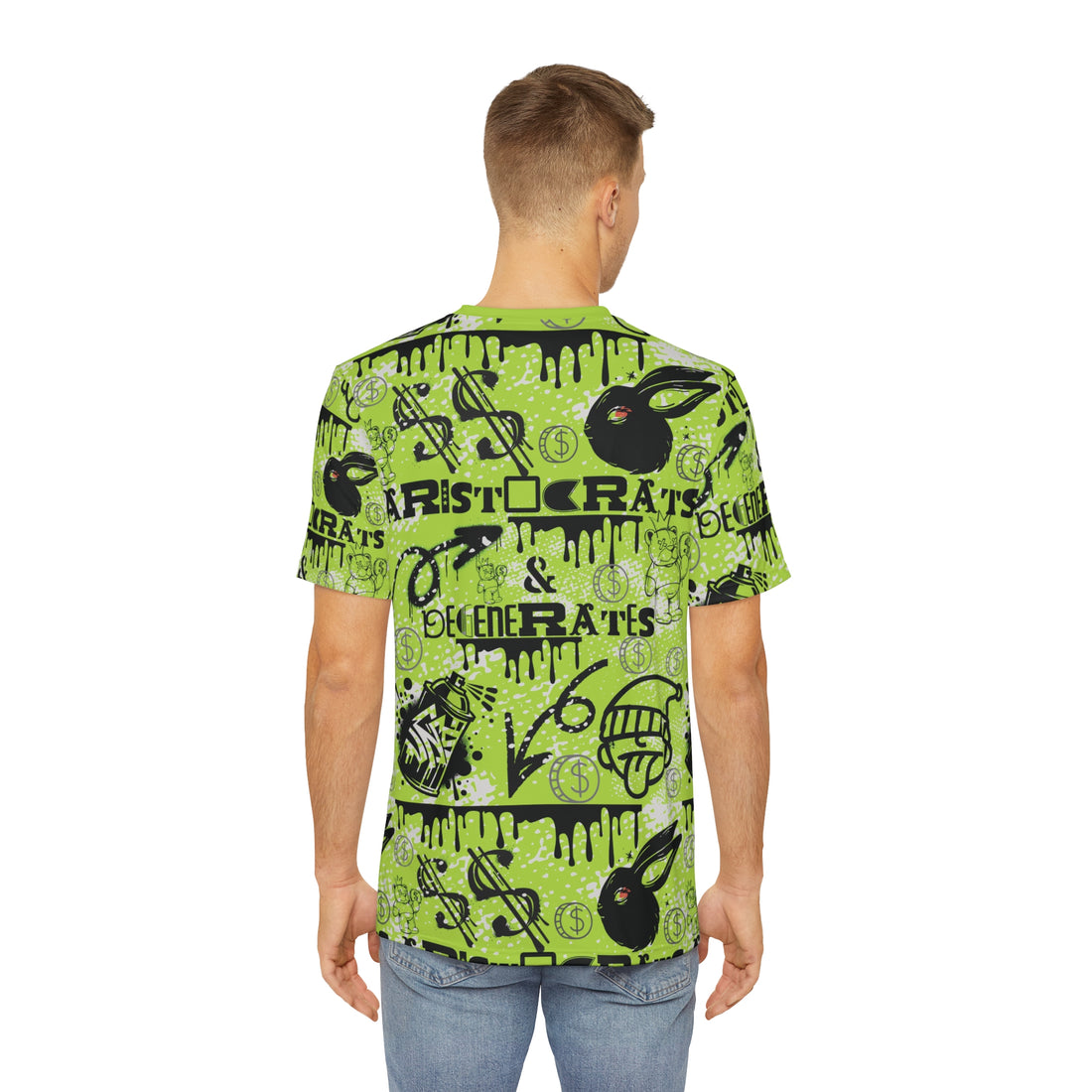 Lime Graphic Polar Men's Polyester Tee (AOP)