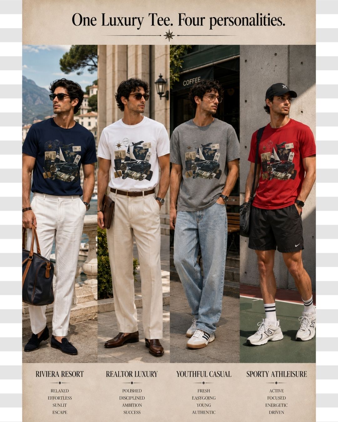 Travel & Luxury Premium Cotton Unisex Graphic T-Shirt