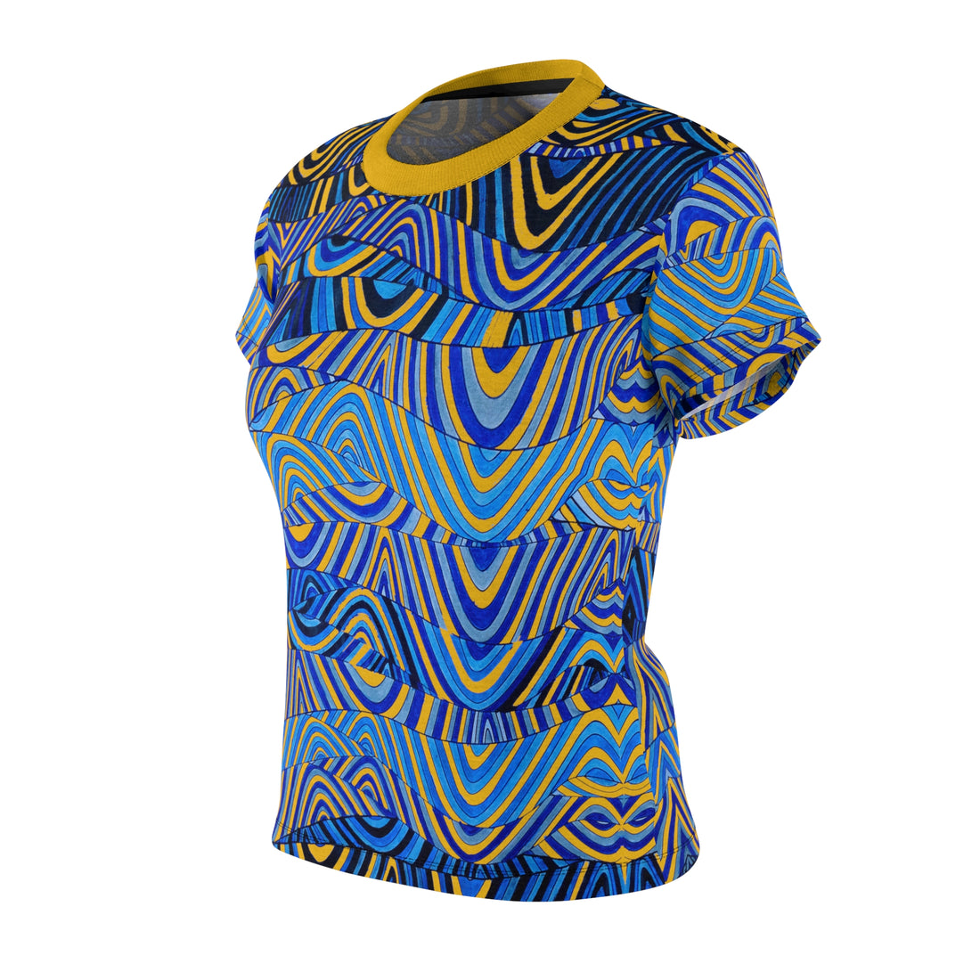 Yellow Sonic AOP Women's Cap Sleeves T-shirt