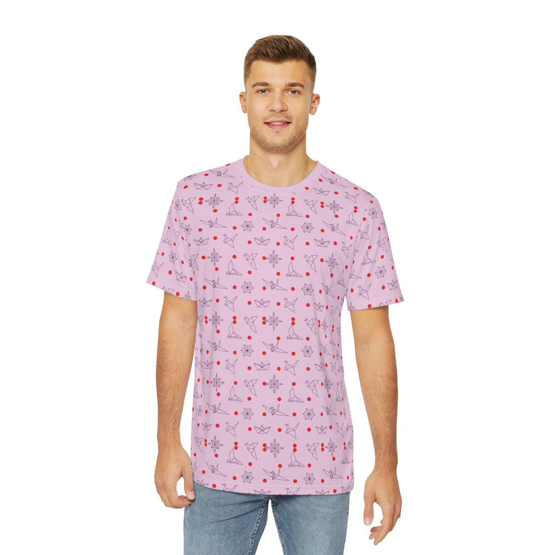 Lilac Origami Men's Polyester Tee (AOP)