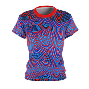 Red Sonic AOP Women's Cap Sleeves T-shirt