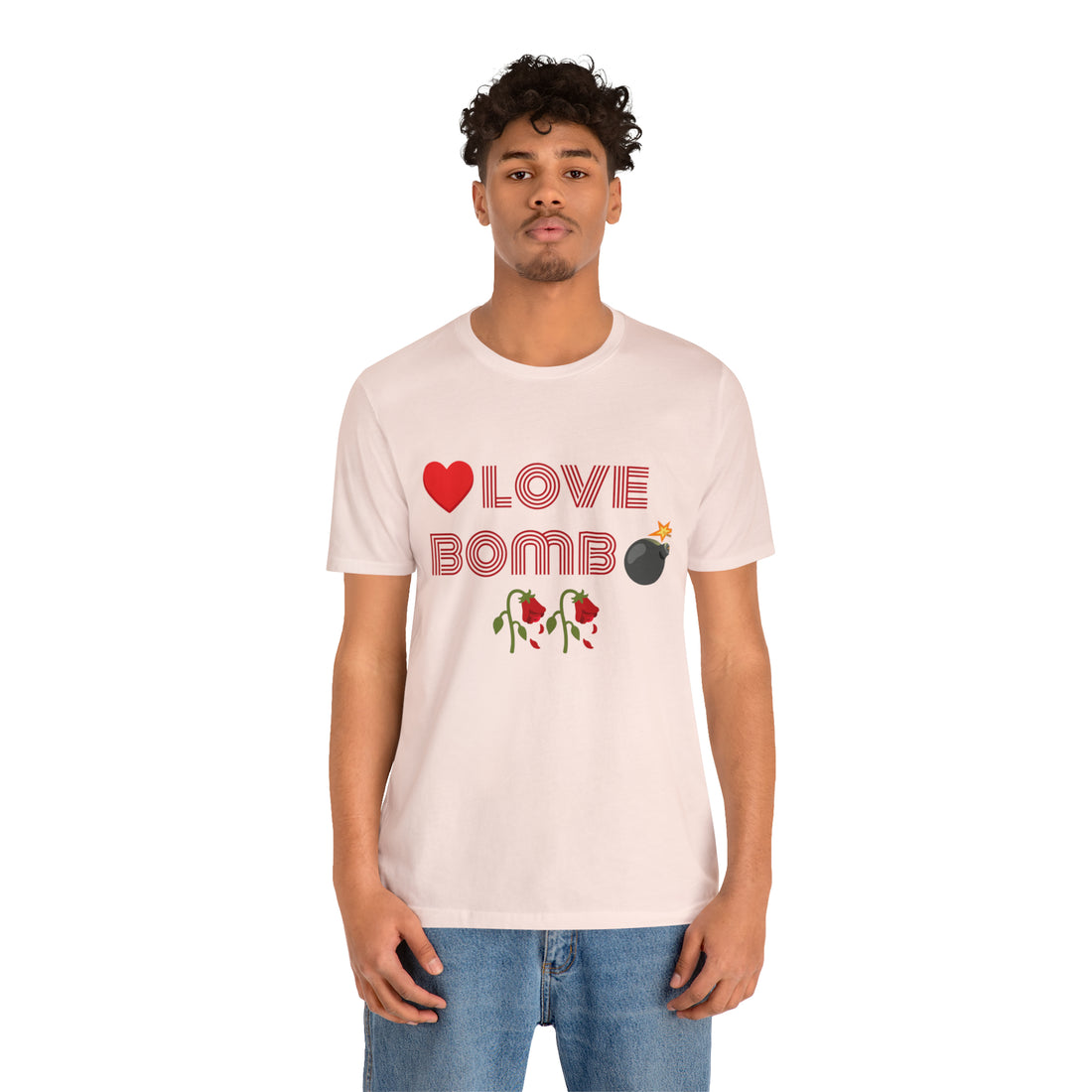 Unisex Love Bomb Typography Jersey Tee