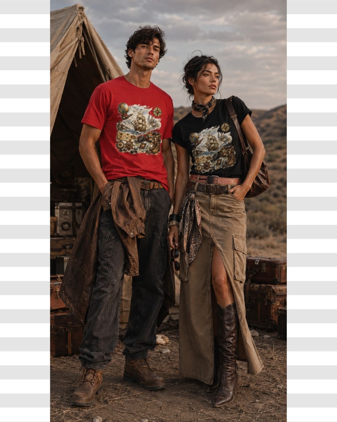 Rustic Voyager Unisex Cotton Tee with Travel and Adventure Aesthetic