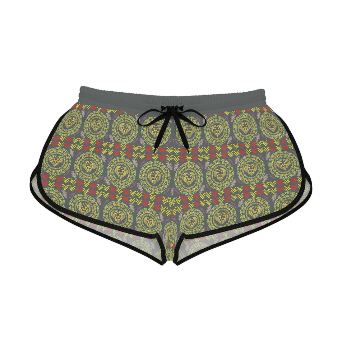 Ash Geo Lion Head Relaxed Gym Shorts