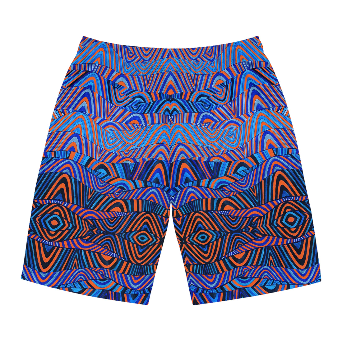 Orange Sonic Print Men's Board Shorts (AOP)