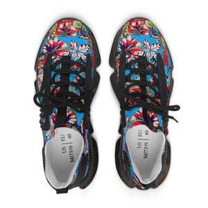aqua women's graphic floral print mesh knit sneakers