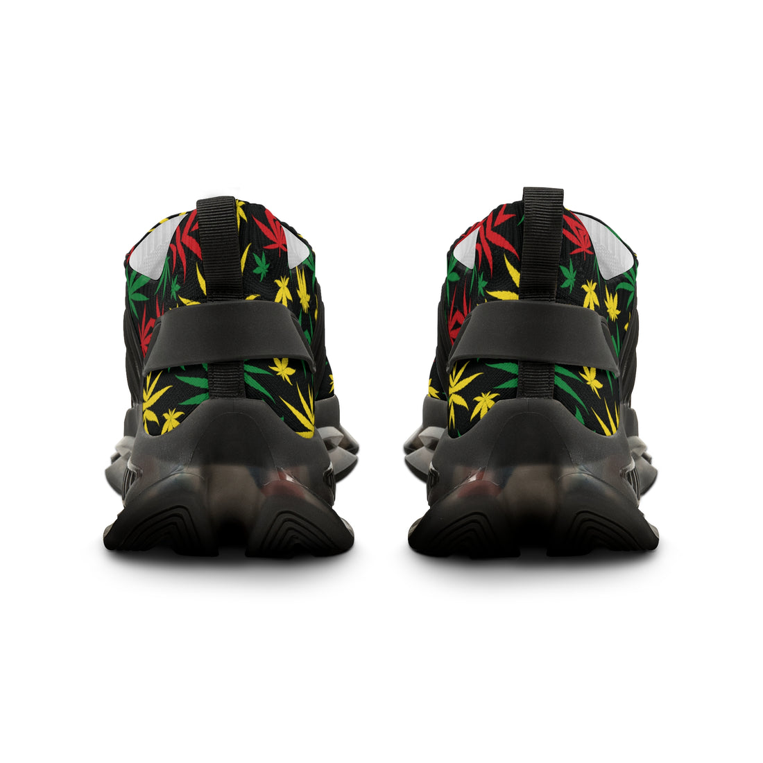 Black Tropical Rasta Toned Men's Mesh Knit Sneakers