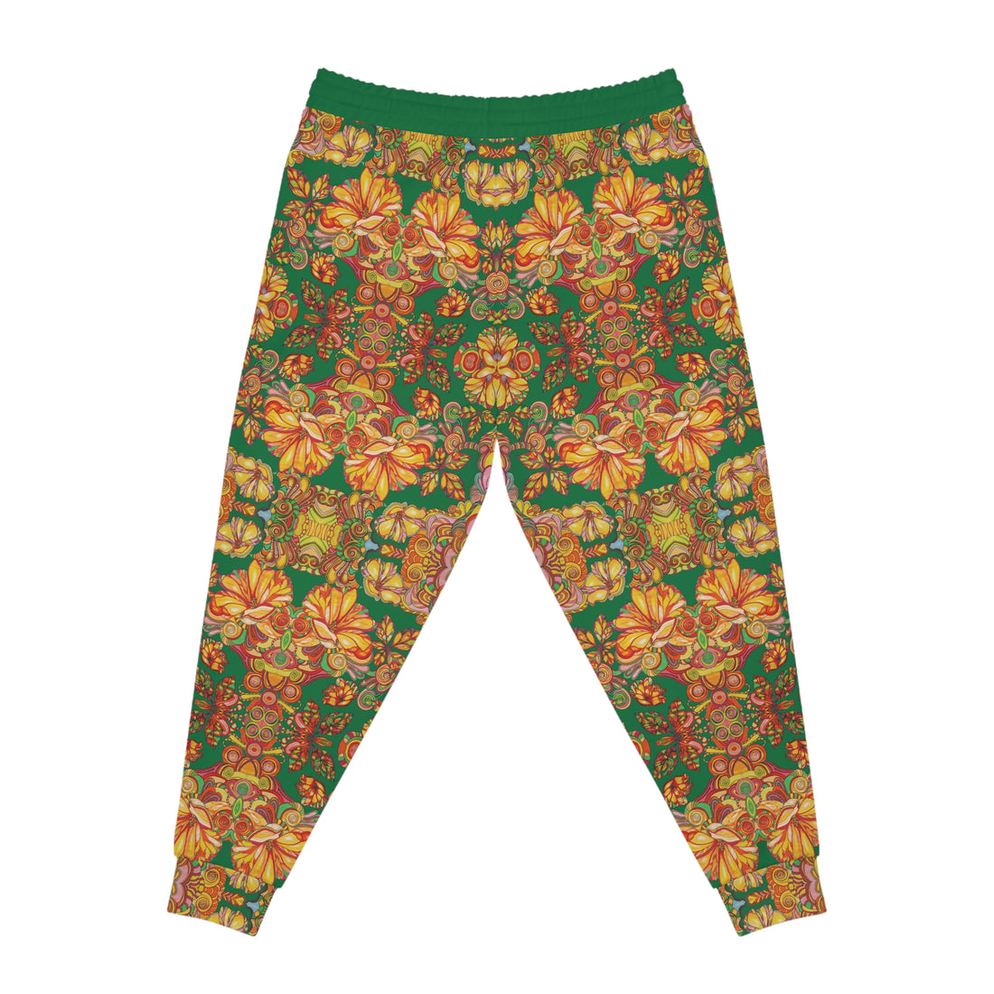 Green AOP Artsy Floral Joggers