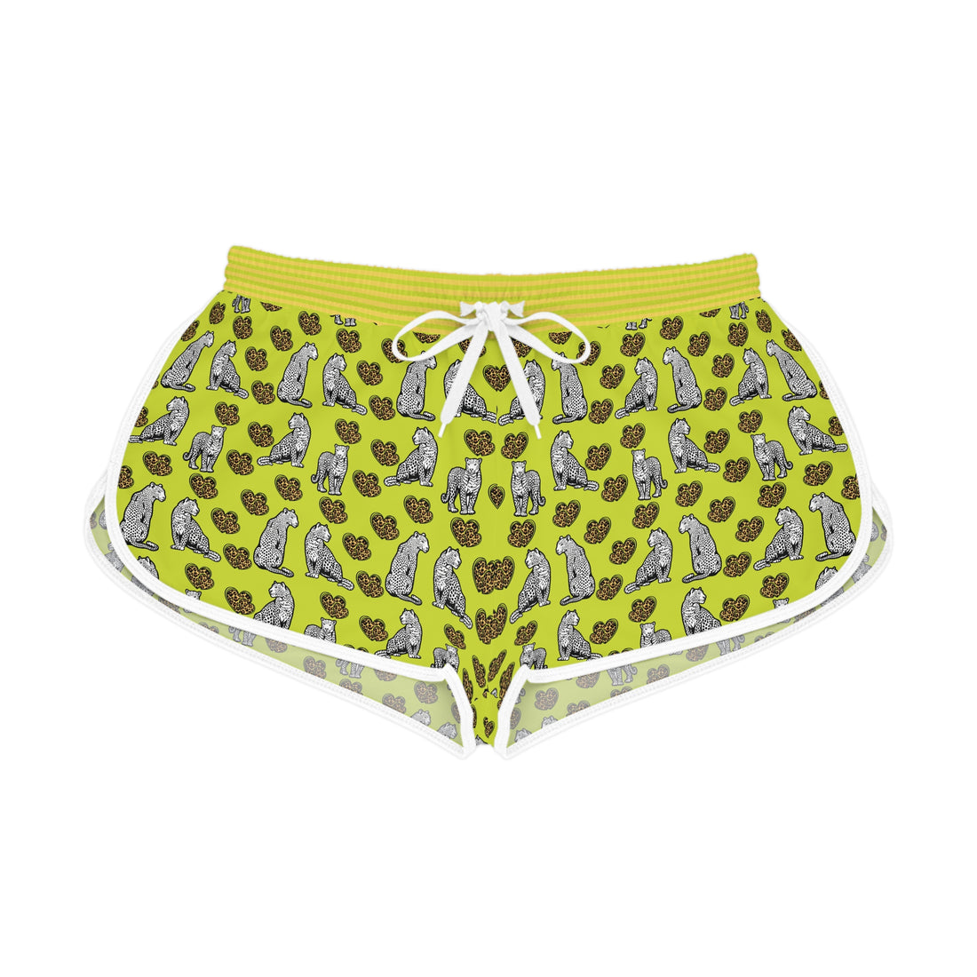 Lime Cheetah Hearts Relaxed Shorts