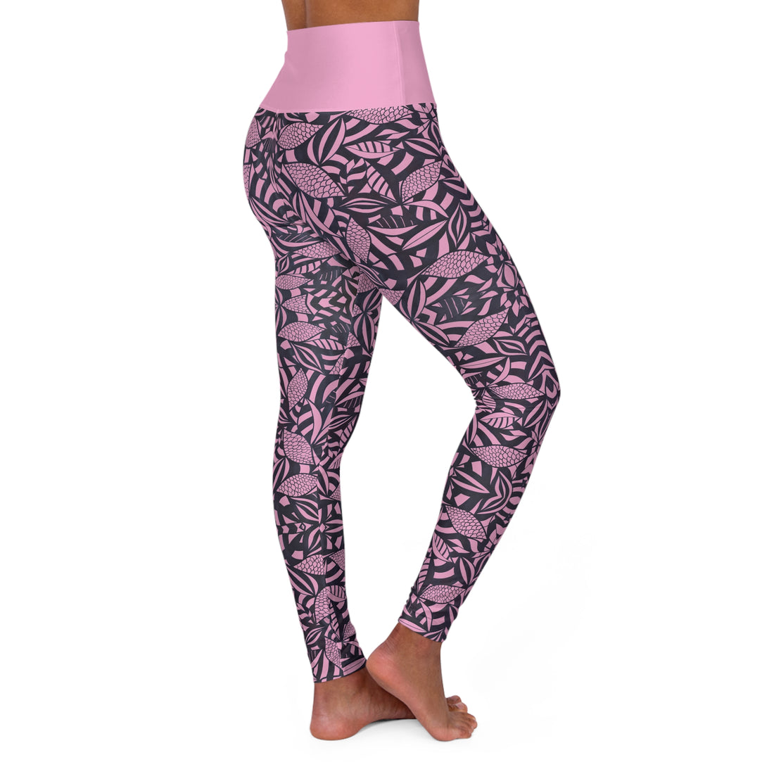 Muted Pink Tropical Minimalist Yoga Leggings