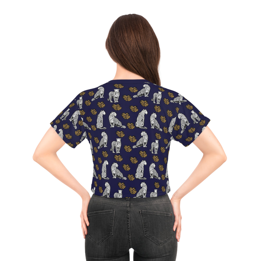 Ink Cheetah Hearts AOP Crop Tee