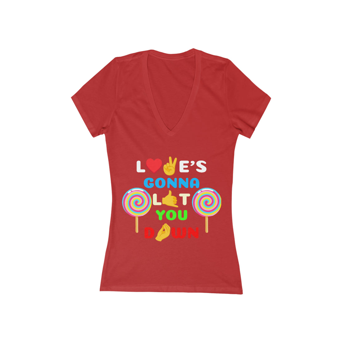 Women's Jersey Love Down V-Neck Tee