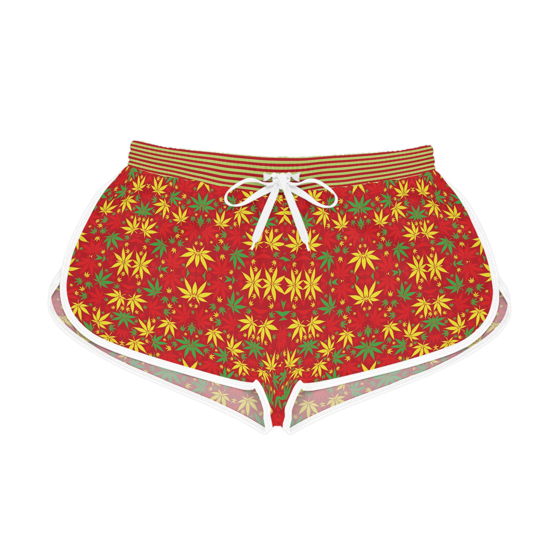 Red Tropical Rasta Toned Relaxed Gym Shorts