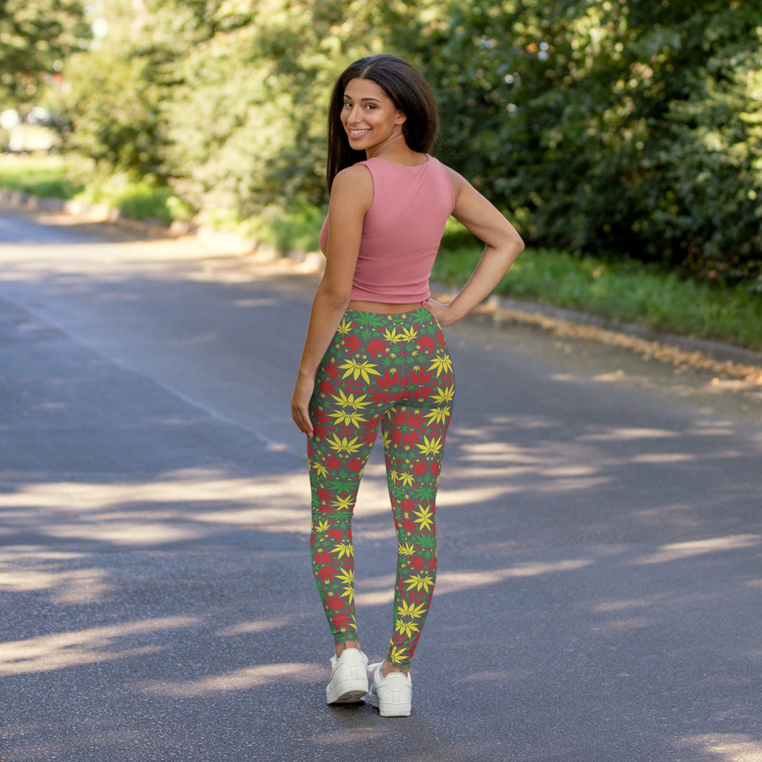 Ash Tropical Rasta Toned Spandex Leggings