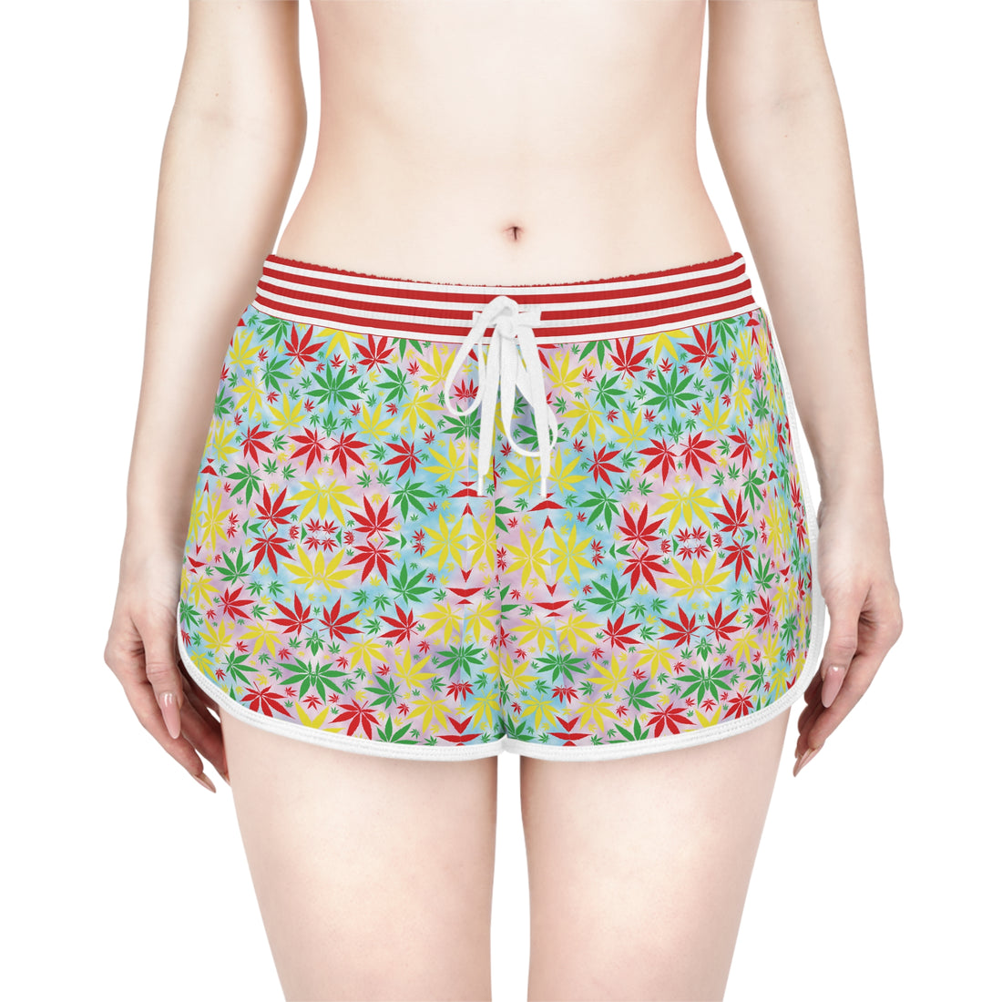 Multi Tye Dye Tropical Rasta Toned Relaxed Gym Shorts