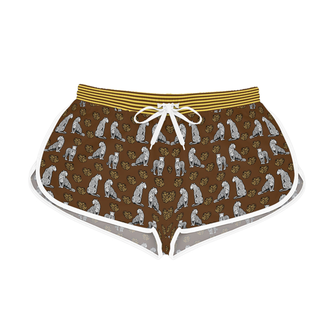 Brown Cheetah Hearts Relaxed Shorts