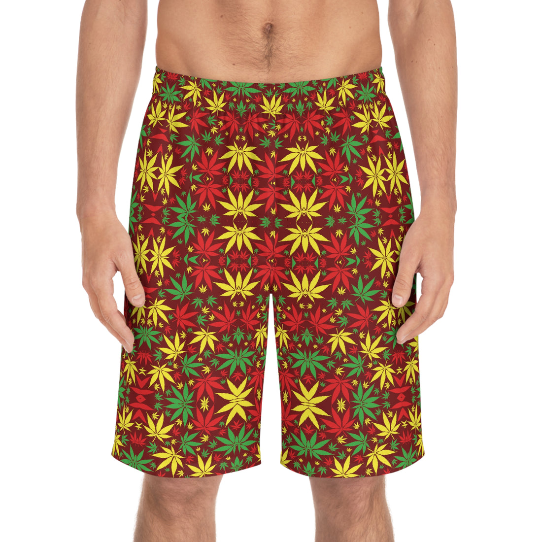 Auburn Rasta Toned Men's Board Shorts (AOP)