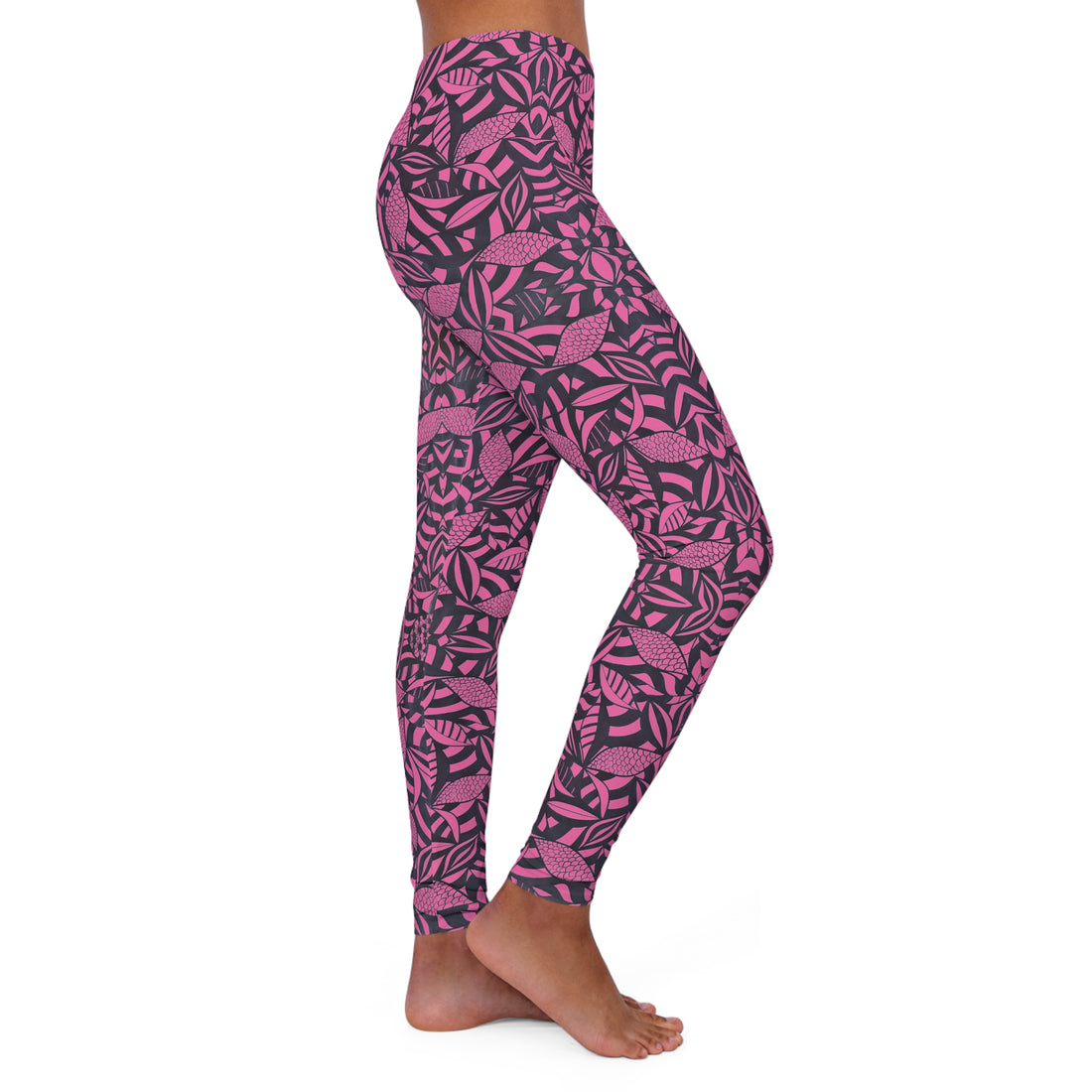 Rose Tropical Minimalist Spandex Leggings