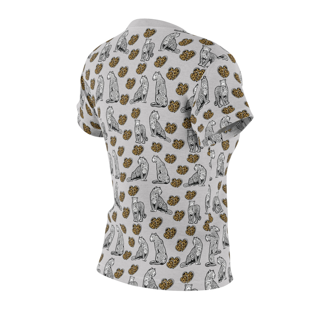 Slate Cheetah Hearts AOP Women's Cap Sleeves T-shirt