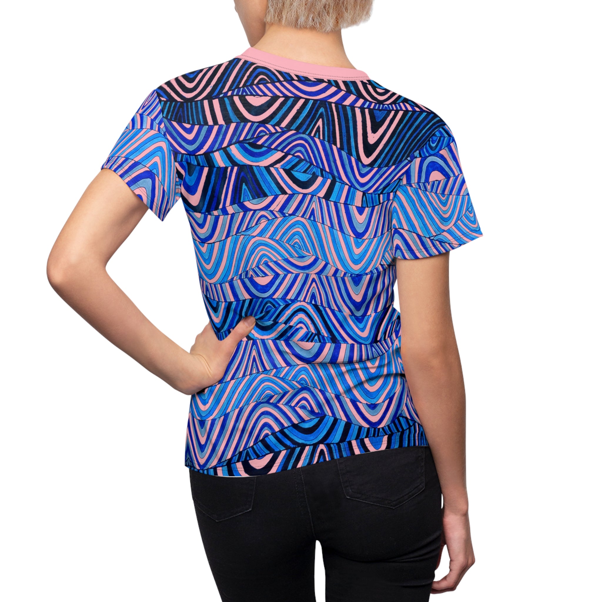 Blush Sonic AOP Women's Cap Sleeves T-shirt