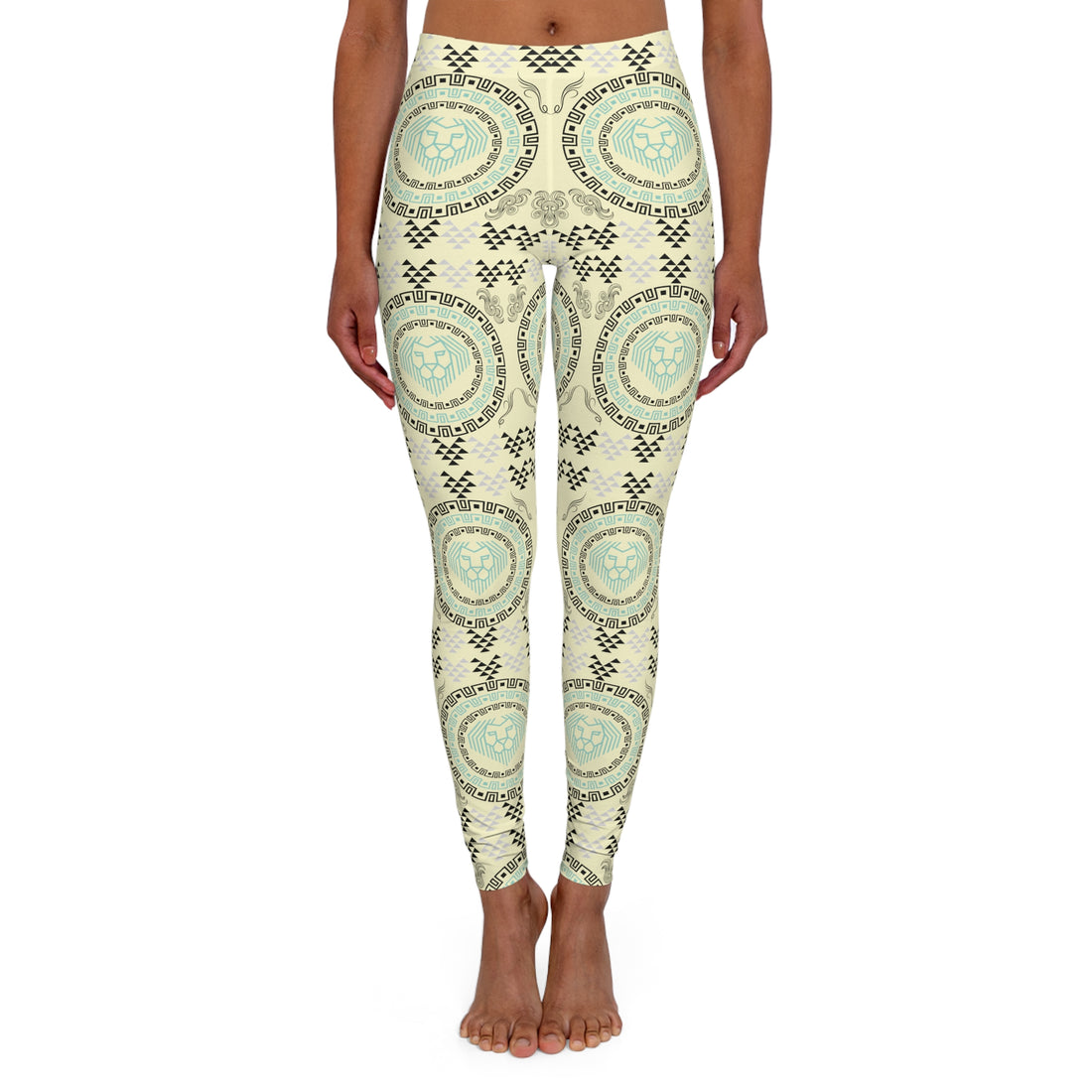 Cream lion head Spandex Leggings