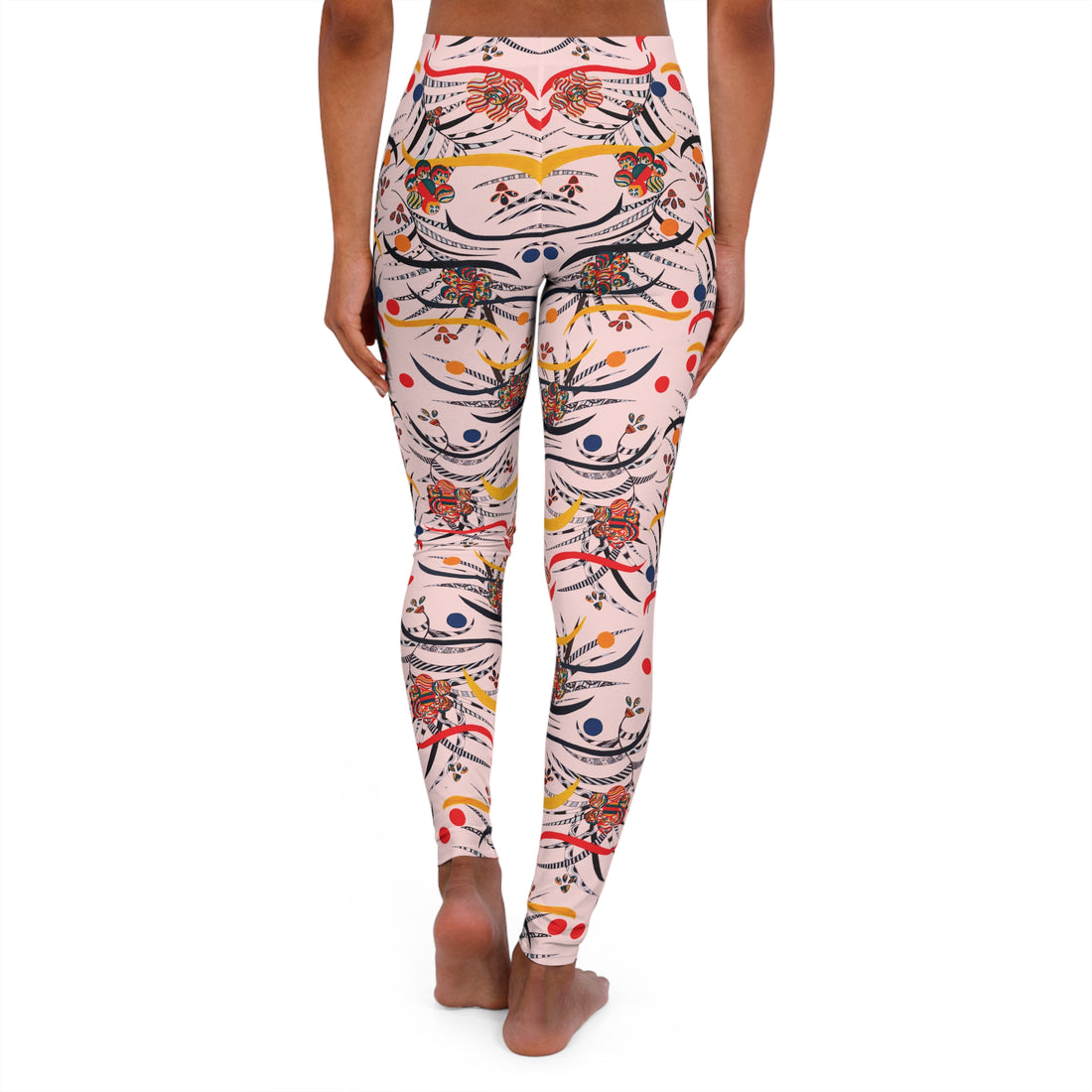 Pale Pink Wilderness Print Spandex Leggings