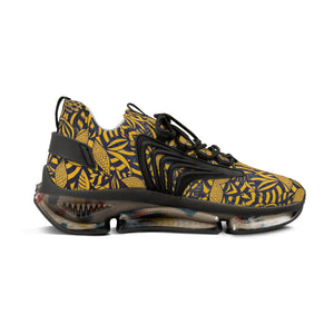 Yellow Tropical Minimalist OTT Men's Mesh Knit Sneakers