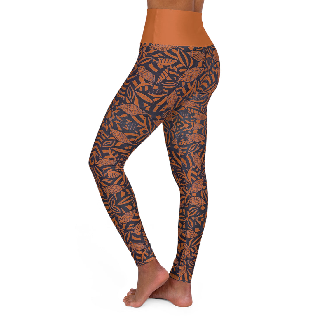 Cinnamon Tropical Minimalist Yoga Leggings