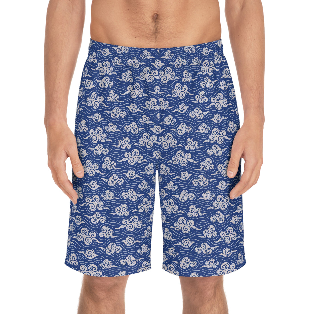 Blue Oriental Clouds Men's Board Shorts (AOP)