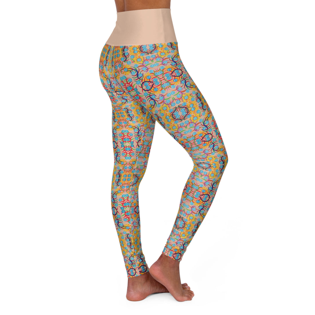 Nude Sunflower Yoga Leggings