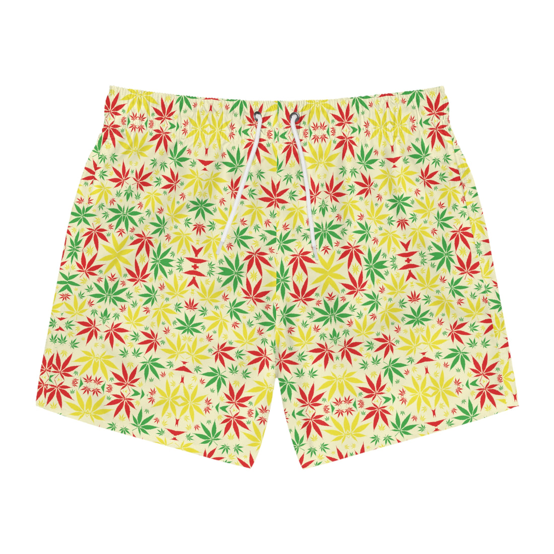 Cream Tropical Rasta Toned Swimming Trunks