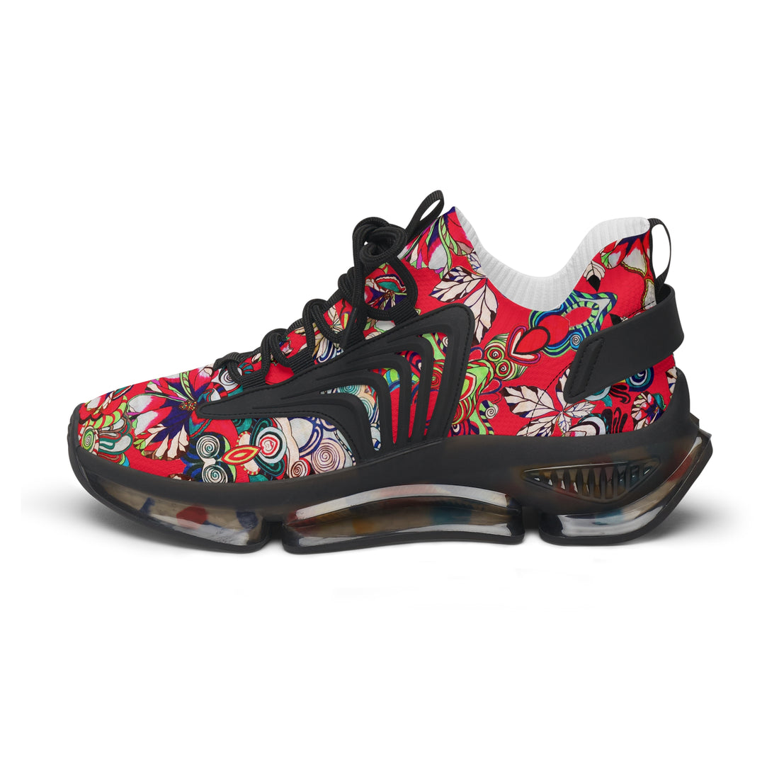 Red Floral Pop OTT Women's Mesh Knit Sneakers