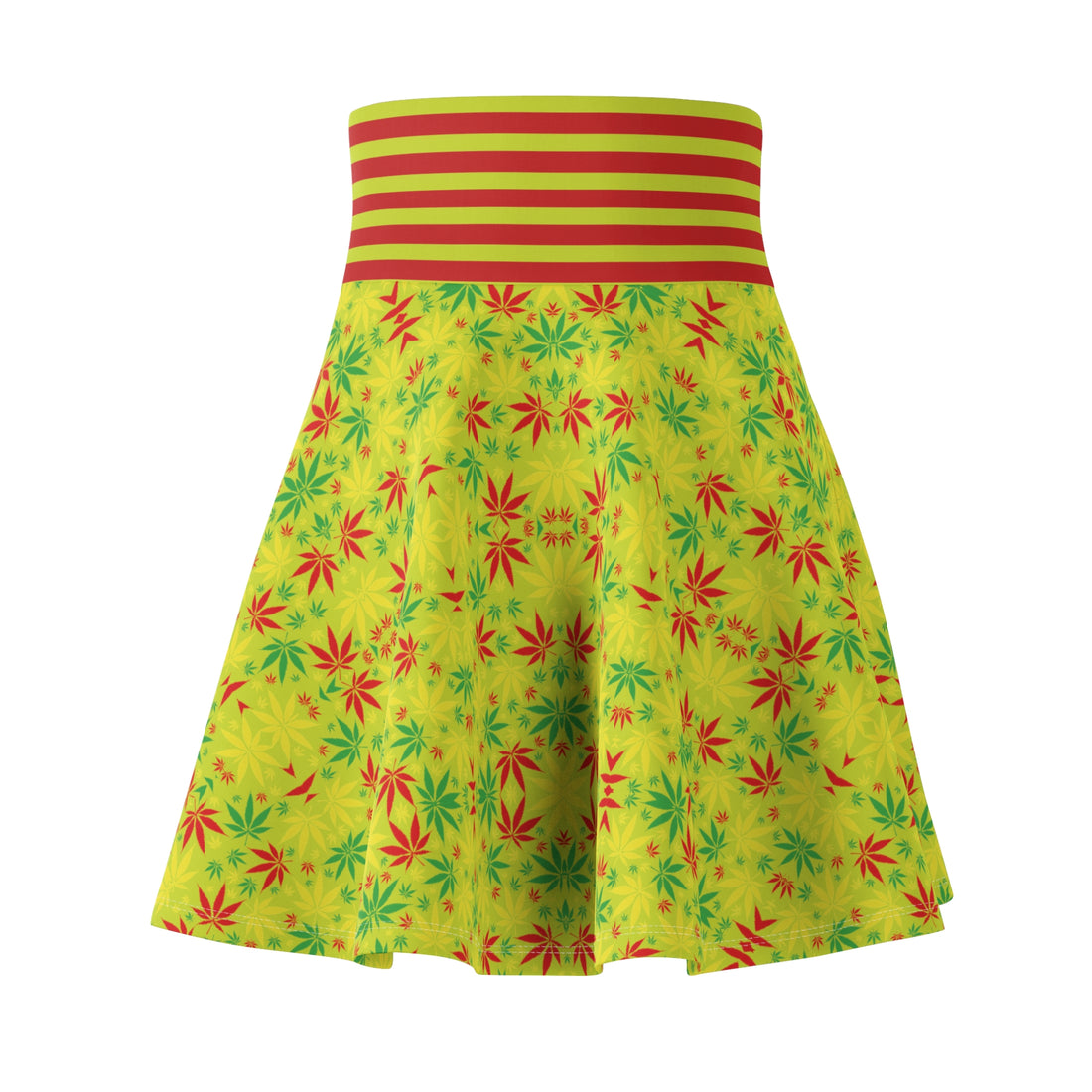 Lime Tropical Rasta Toned Skater Skirt