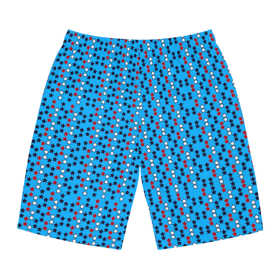 Aqua Blue Star Print Men's Board Shorts (AOP)