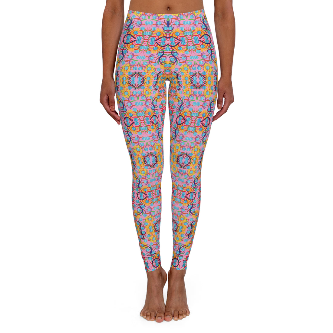 Muted Pink Sunflower Spandex Leggings