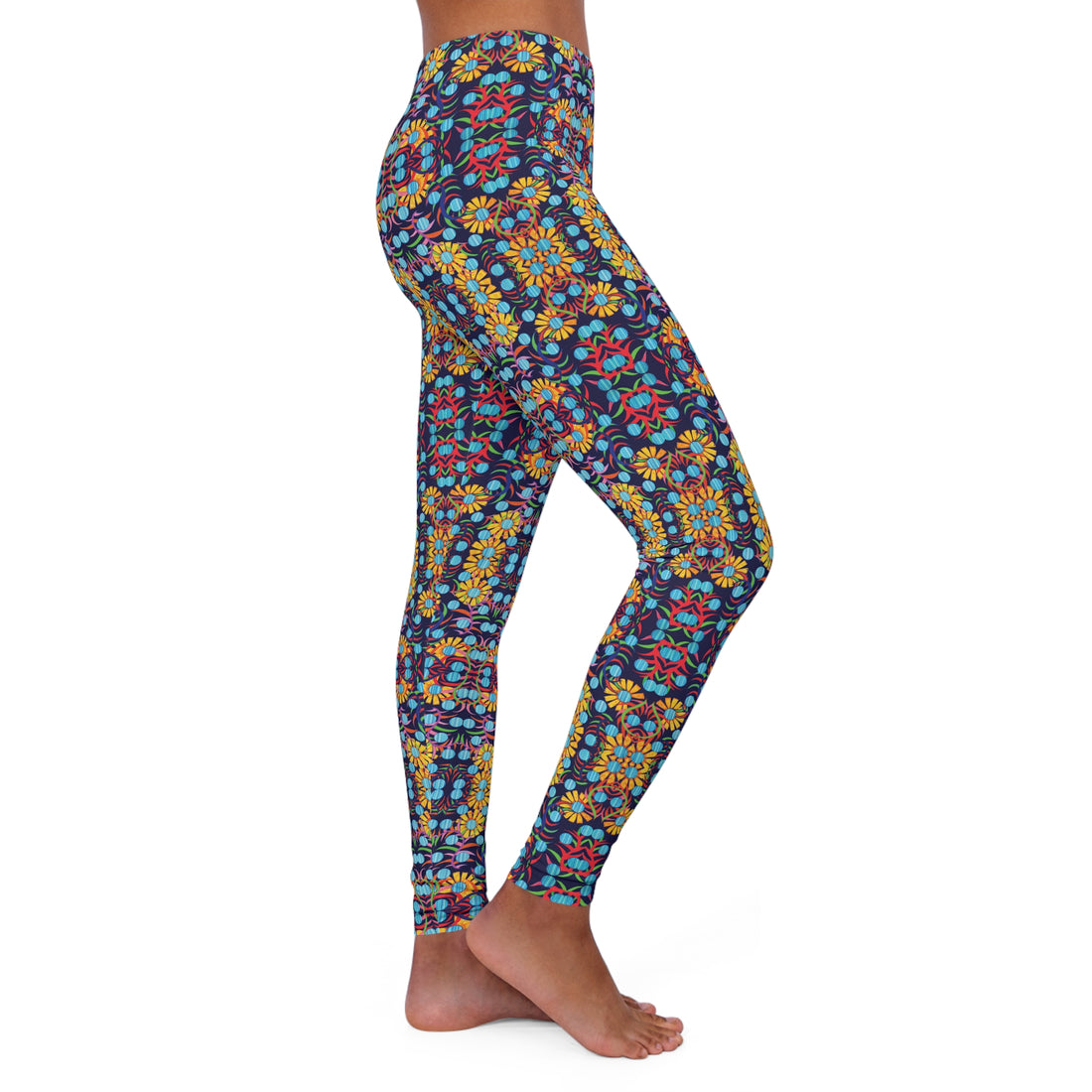Ink Sunflower Spandex Leggings