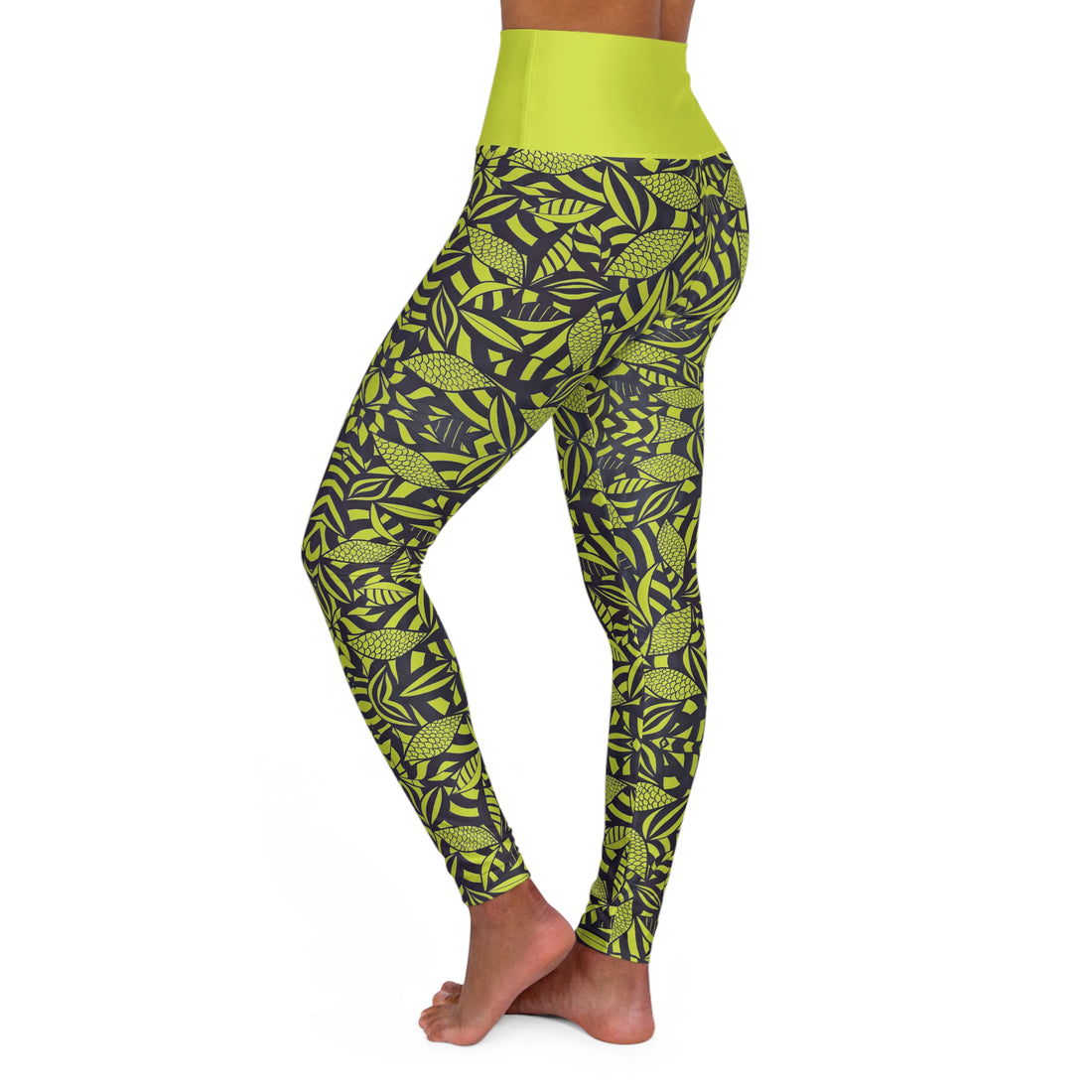 Lime Tropical Minimalist Yoga Leggings