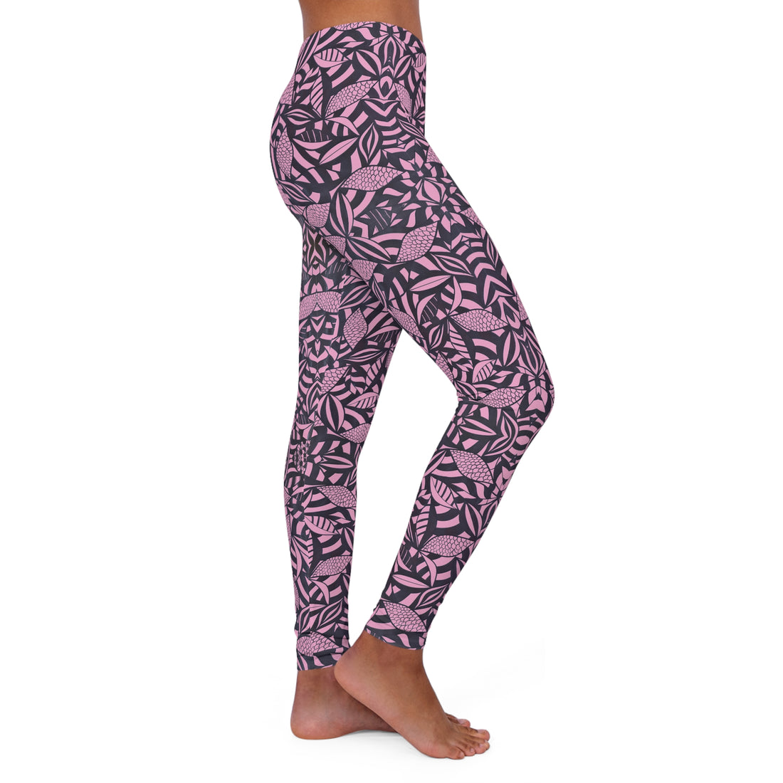 Muted Pink Tropical Minimalist Spandex Leggings