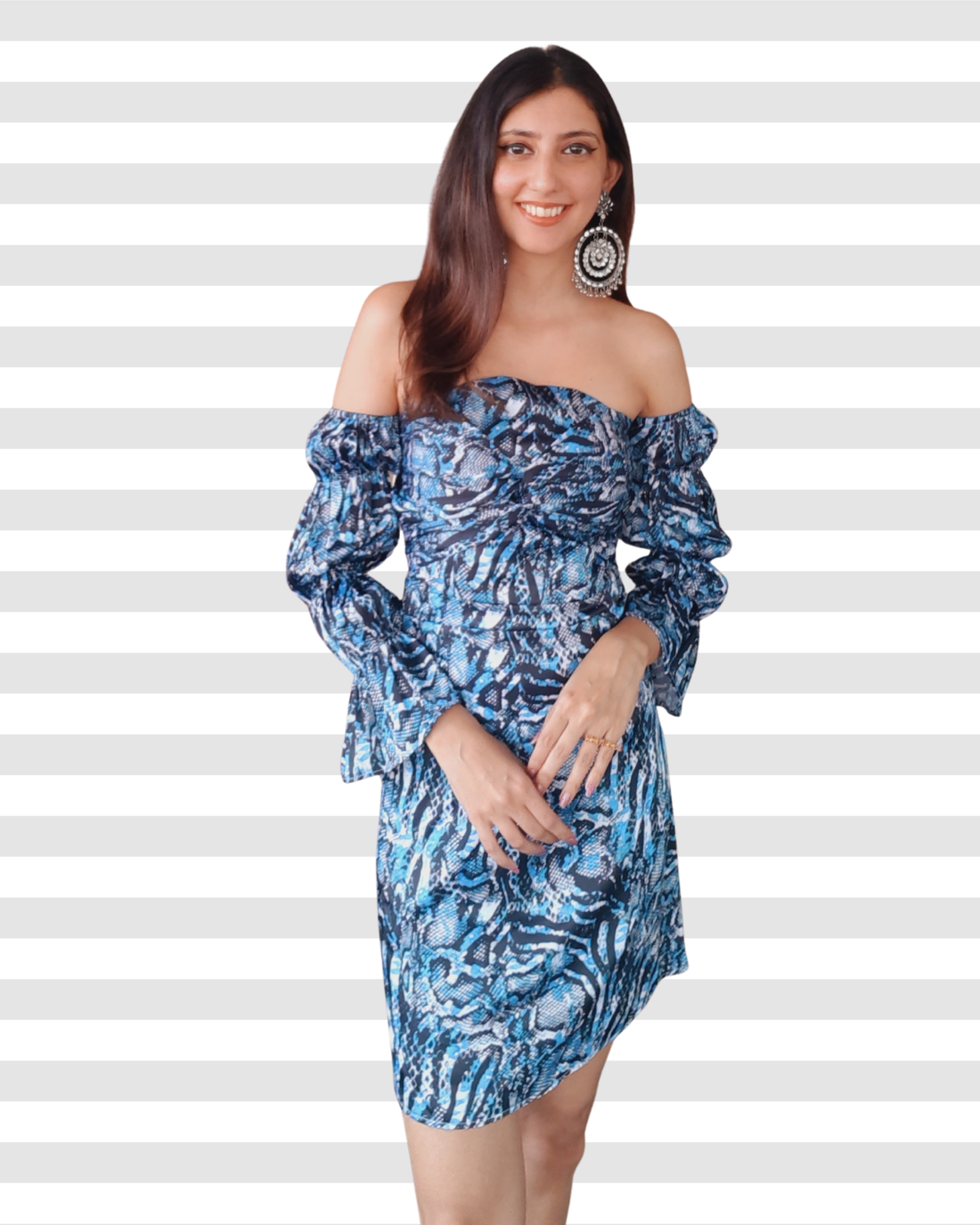 Azure Serpent Tube Dress